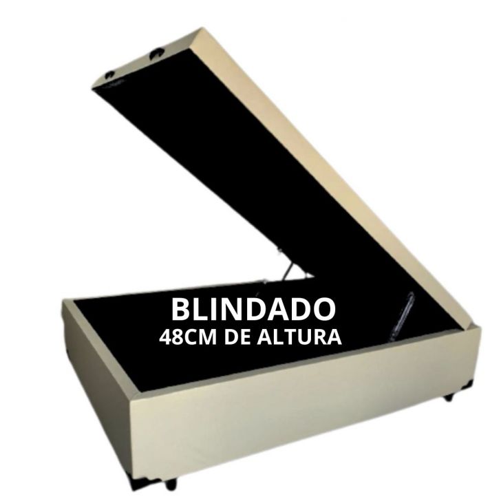 Cama Box Baú Casal com 48cm de altura - Blindado / Reforçado