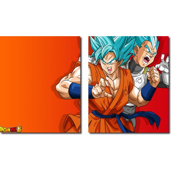 Quadro decorativo Dragon Ball Sayajins em Tecido