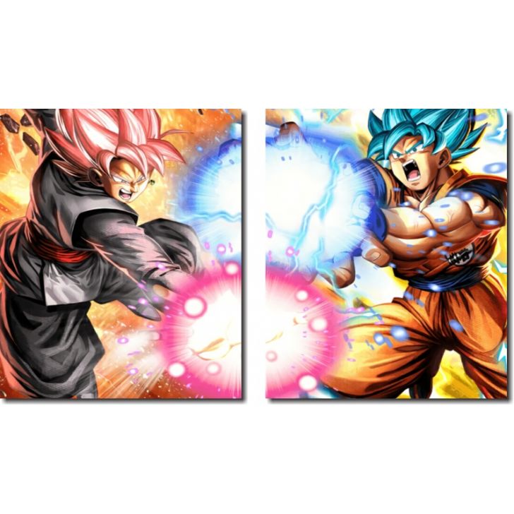 Quadro Decorativo Dragon Ball Z Goku Super Sayajin 2 Peças M17