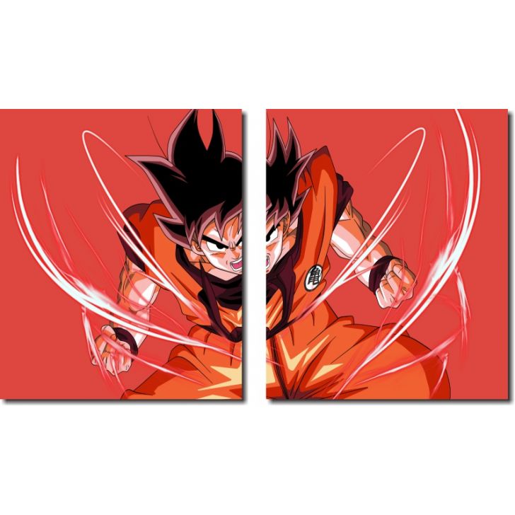 Quadro Decorativo Dragon Ball Z Goku Super Sayajin 5 Peças M8