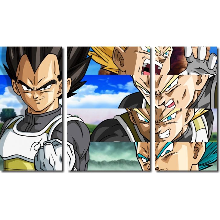 Quadro Decorativo Dragon Ball Z Goku Super Sayajin 3 Peças M14