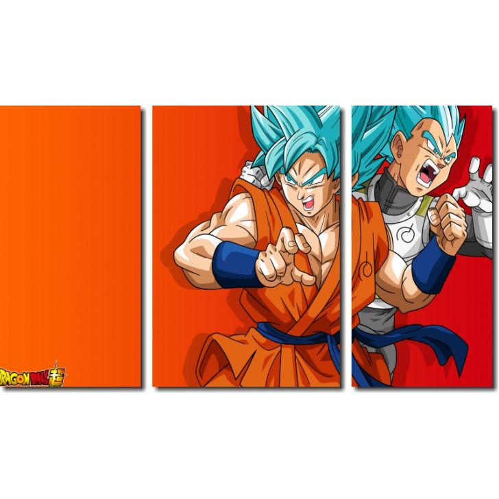 Quadro Decorativo Dragon Ball Z Goku Super Sayajin 3 Peças M15