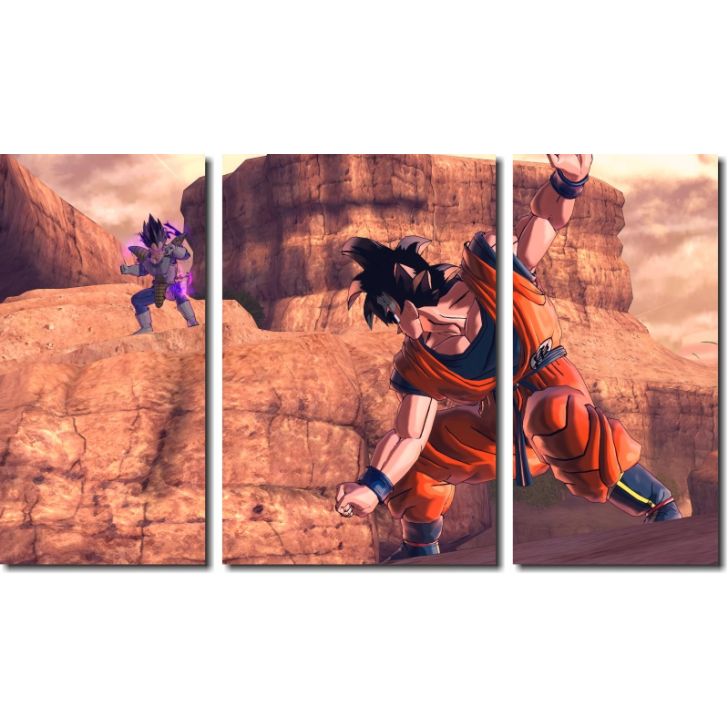 Quadro decorativo Dragon Ball Sayajins em Tecido