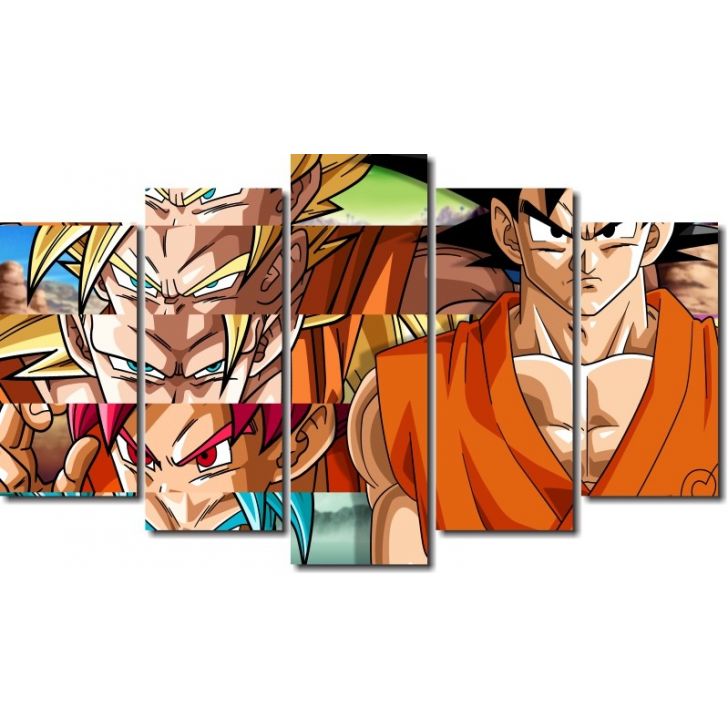 Quadro Decorativo Dragon Ball Z Goku Sayajin 2 Peças M13 no Shoptime