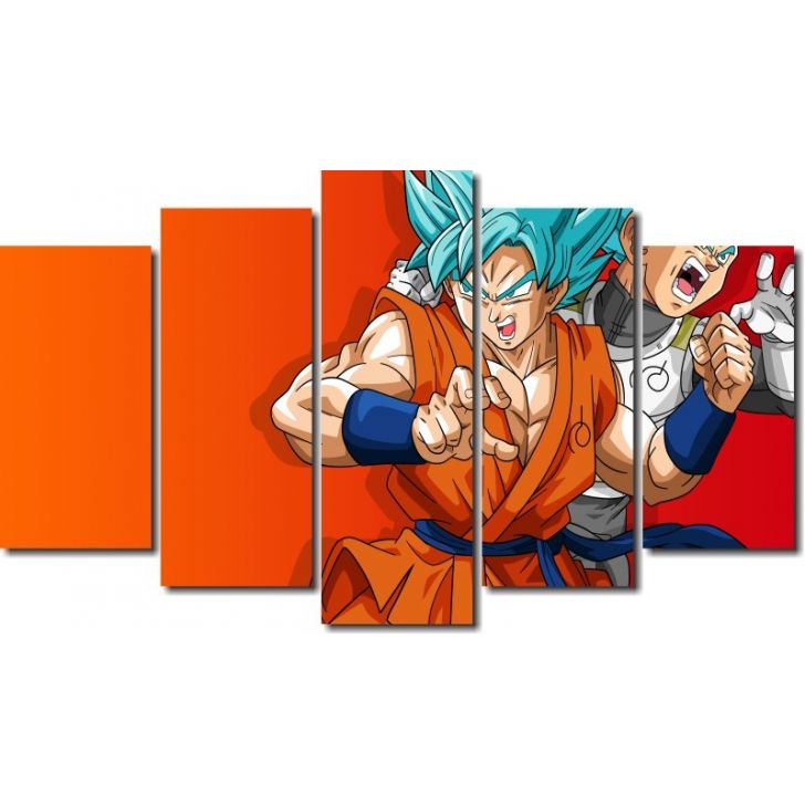 Quadro Decorativo Dragon Ball Z Goku Super Sayajin 5 Peças M15