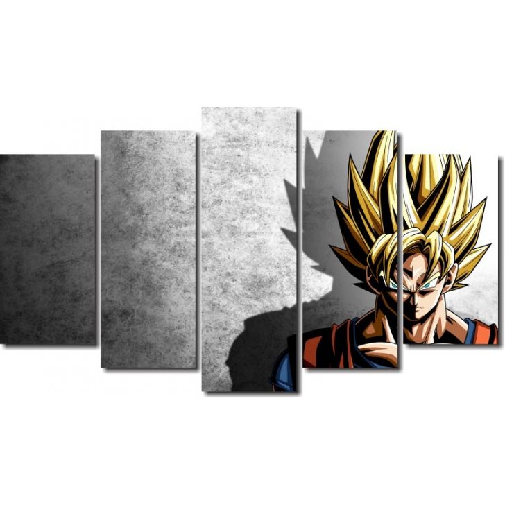 Quadro Dragon Ball Z Goku Super Sayajin 5 Peças Para Sala