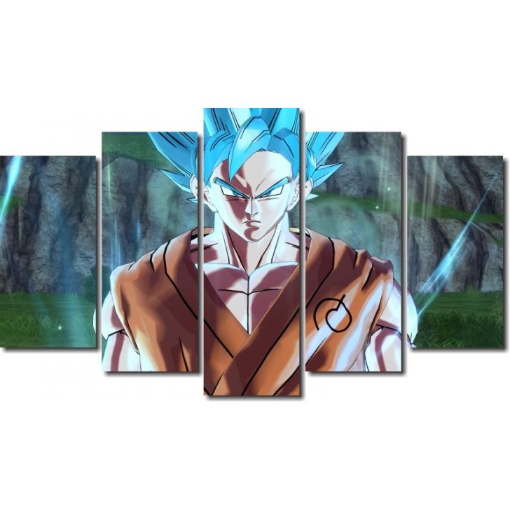 Quadro Dragon Ball z goku super sayajin 5 Peças Para Sala m4