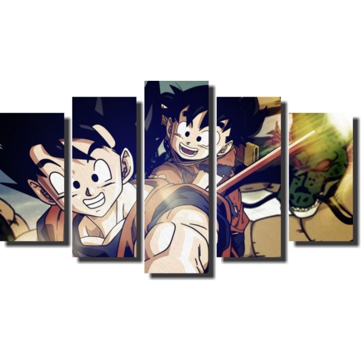 Quadro Dragon Ball Z Goku Super Sayajin 5 Peças Para Sala