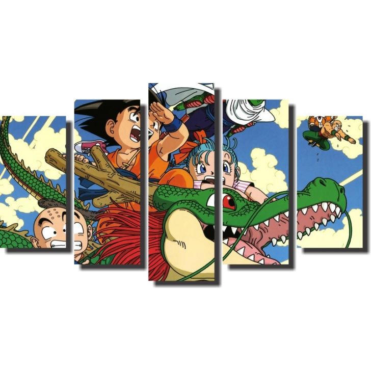 Quadro Dragon Ball Z Goku Super Sayajin 5 Peças Para Sala M3