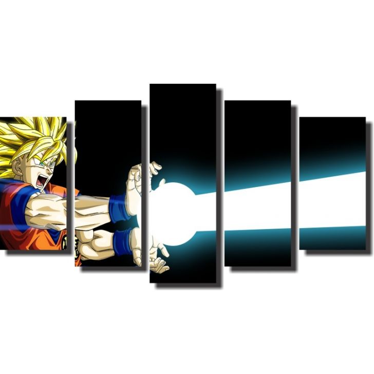 Quadro Dragon Ball goku super sayajin 5 Peças Para Sala