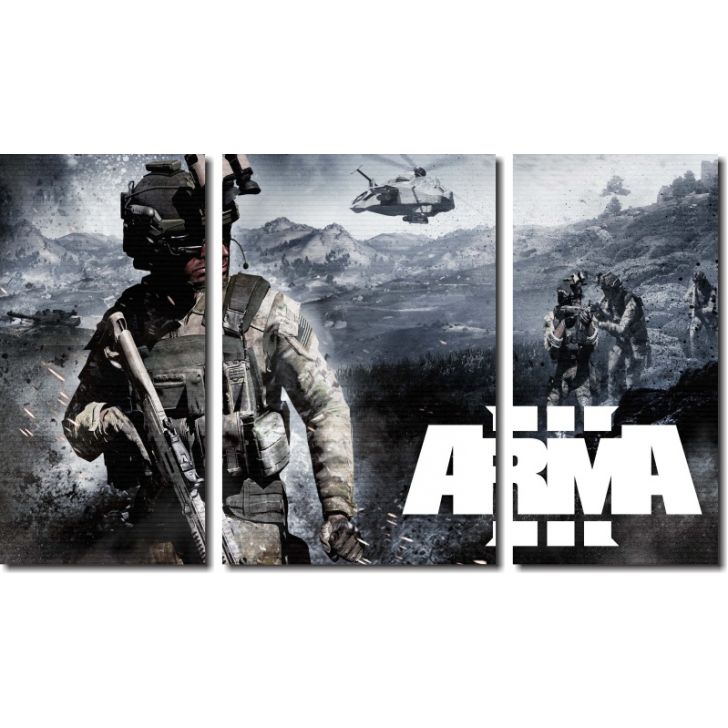 Quadros Decorativo Jogo Arma 3 3 Peças