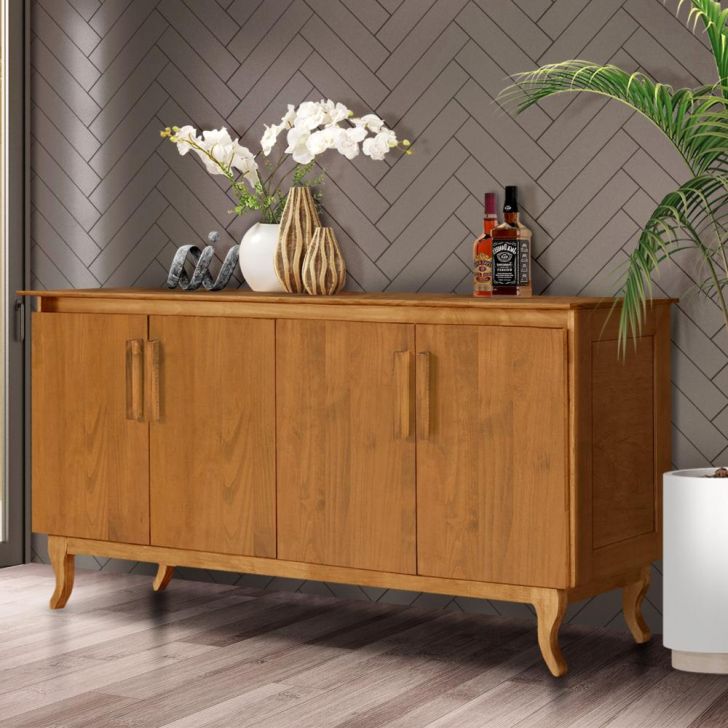 Aparador Buffet Madeira Maciça Imbuia Monterrey Atraente