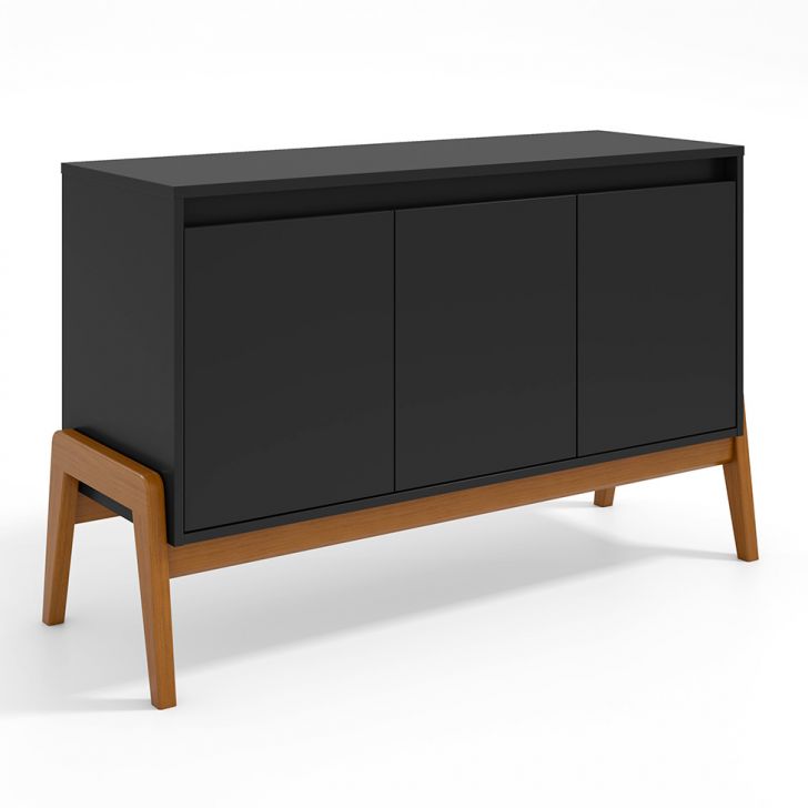 Buffet Gardiff 3 PT Macadamia e Preto