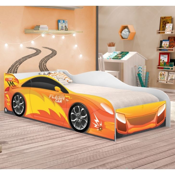 Cama Carro drift infantil azul JA Móveis