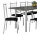 Conjunto De Mesa Cordoba 8 Cadeiras Lisboa Branco Prata E Preto Liso