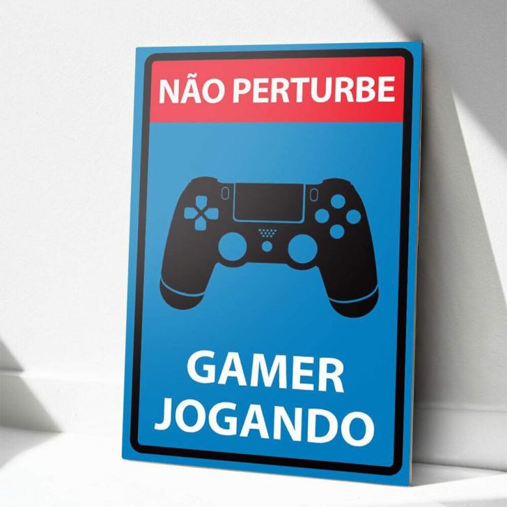 Placa Decorativa A3 Engraçada Jogos Não Deixam Pessoas Violentas O