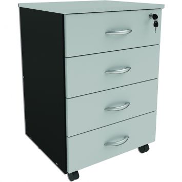 Gaveteiro Volante New City 4 Gavetas 67x40x46 cm Cinza - Gebb Work Cod: GE198CL19TFG