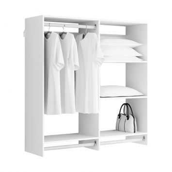 Armario Super Closet Composto De 3 Cabides E 2 Prateleiras Branco Kt1207 Branco - Getama Cod: GE309CL08MAD