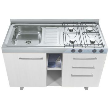 Balcão Evolution Gaveteiro Direito 73x120x56 Branco Corrediça metálica