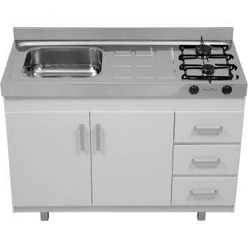 Balcão Standard Gaveteiro Direiro 73x120x56 Branco 2portas