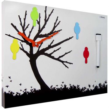 Rélogio Quadro Magenético Branco 43x32x5 
