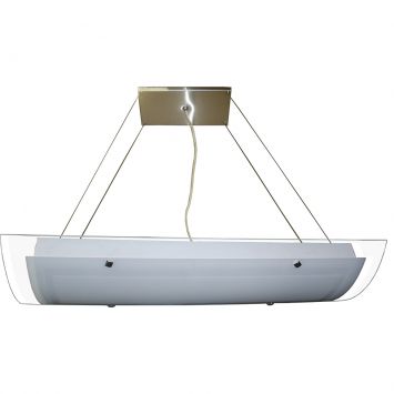 Pendente Artico 40X40Cm Com Vidro Curvo Fosco E-27 3 Lâmpadas Max 60W