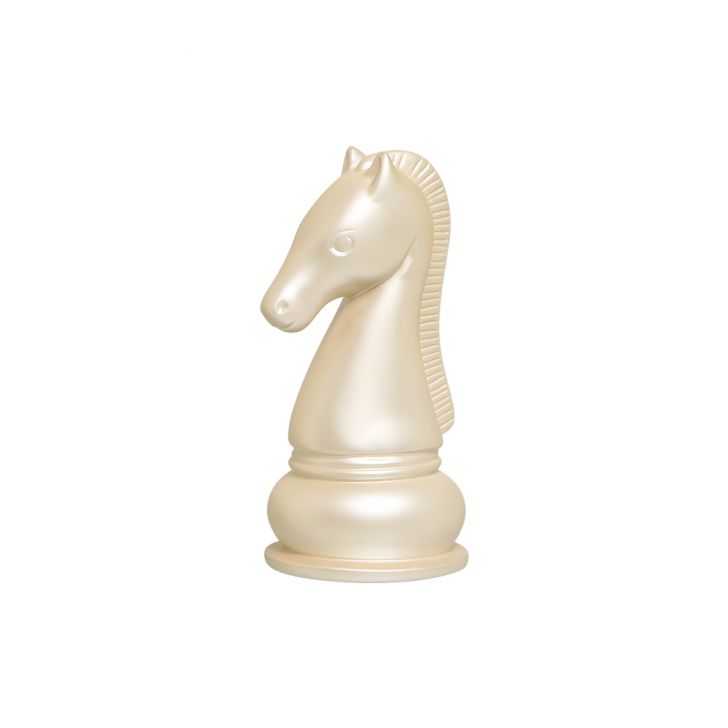Uma peça de xadrez está em frente a um espelho que tem um peão branco sobre  ela.