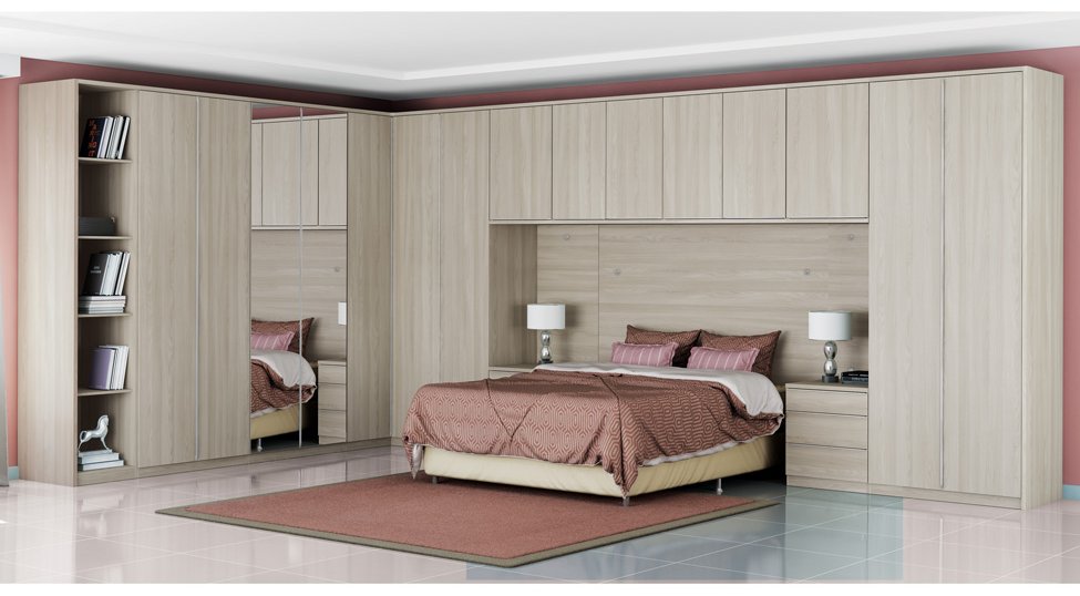 Quarto de Casal Modulado Square 15 Portas 14 Gavetas Nacre Kappesberg Jogo De Quarto Casal Modulado Rimo ~ Quarto de Casal Modulado Square 15 Portas 14 Gavetas Nacre Kappesberg