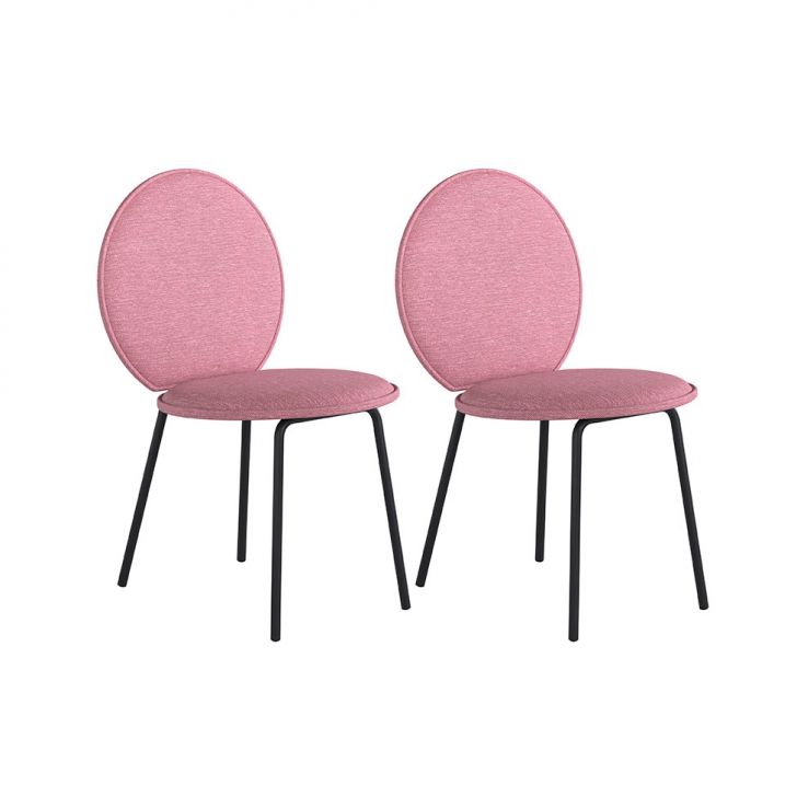 Conjunto com 2 Cadeiras de Cozinha Bella Sarja Rosa