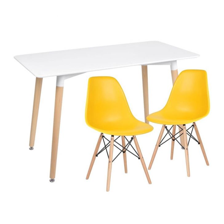 Conjunto Mesa Mini Square Infantil com 2 Cadeiras Effeil - Branco