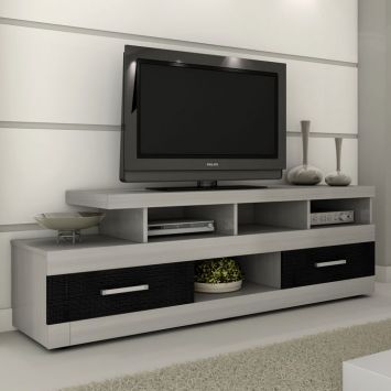 Rack Mirage Carvalho & Preto Móveis Germai
