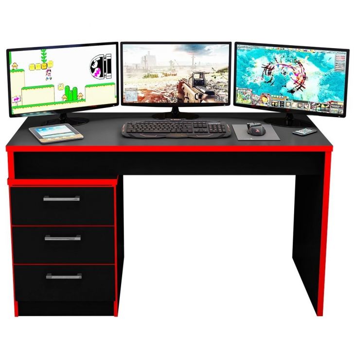 Mesa para Computador Notebook Desk Game DRX 5000 Preto - Móveis Leão