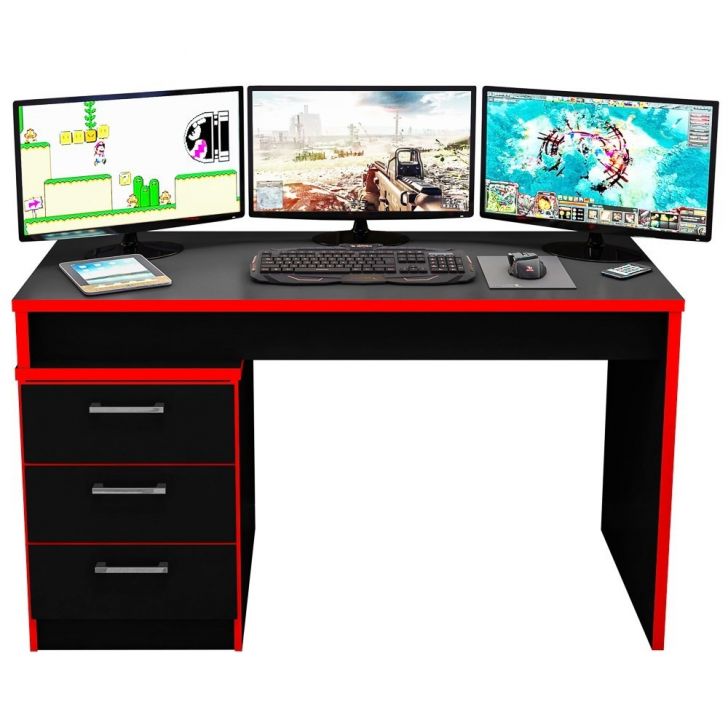 Mesa para Computador Notebook Desk Game DRX 5000 Preto/Vermelho - Móveis  Leão