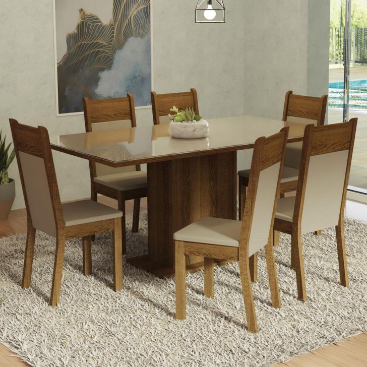 Conjunto de mesa com 6 cadeiras para area externa - Rafaele