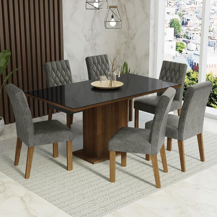 Conjunto de mesa com 6 cadeiras para area externa - Rafaele