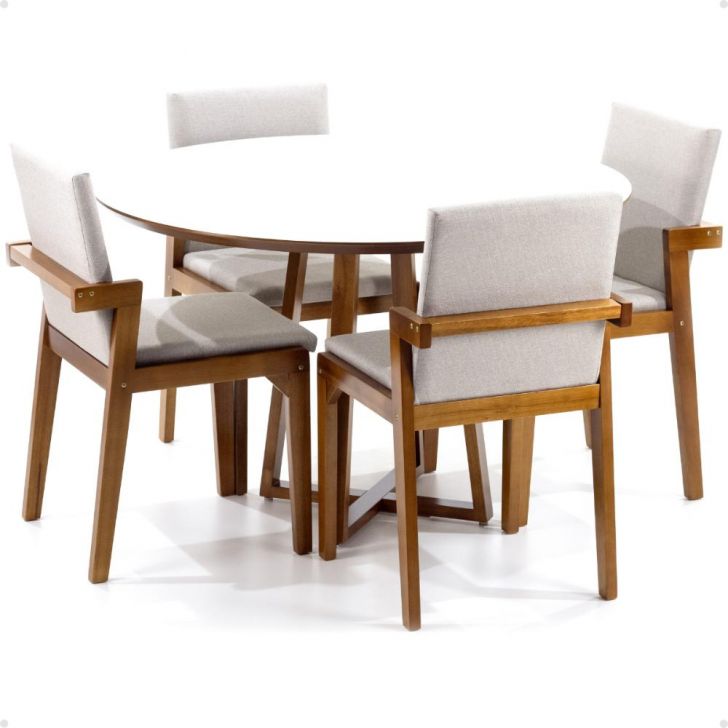 Conjunto Mesa de Jantar TALIA PREMIUM com 4 Cadeiras Estofadas ISABELA,  jogo de cadeiras de jantar 
