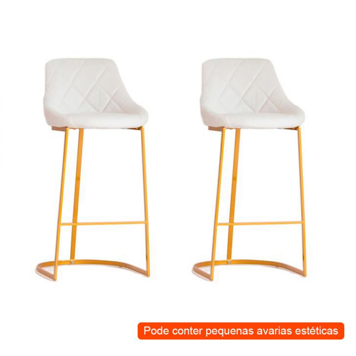 [OUTLET] Conjunto com 2 Banquetas Fixas Milano Branca