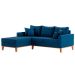 Sof Lugares Beny Chaise Esquerdo Linho Azul Marinho