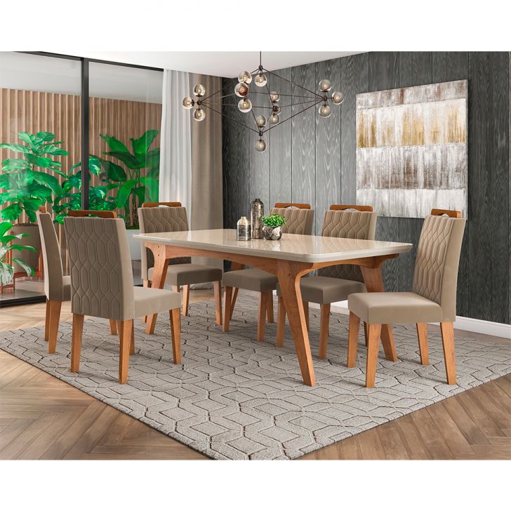 Conjunto de mesa com 6 cadeiras para area externa - Rafaele