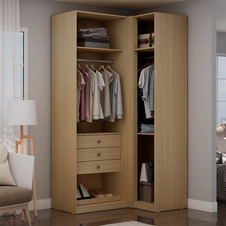 Guarda-Roupa de Canto Closet Modulado Infinity 3 GV Savana