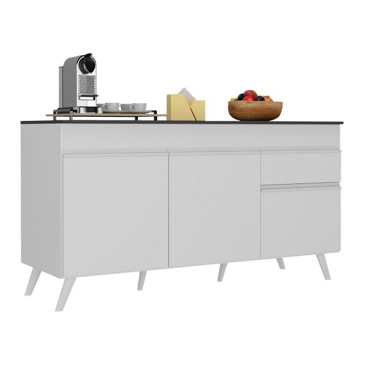 Balcão Cozinha Gabinete Pia 150cm 3 Portas 1 Gaveta Veneza Multimóveis V3740 Branco