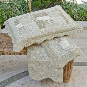 Kit Colcha Positano Queen Bege