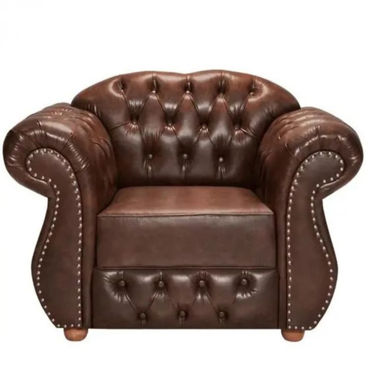 Poltrona Chesterfield Merlo Corano Marrom Café