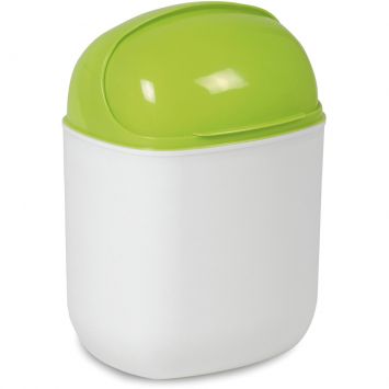 Lixeira Flip Top Branco e Verde 5 L Branco - Plas&uacute;til Cod: PL408AC77ASC