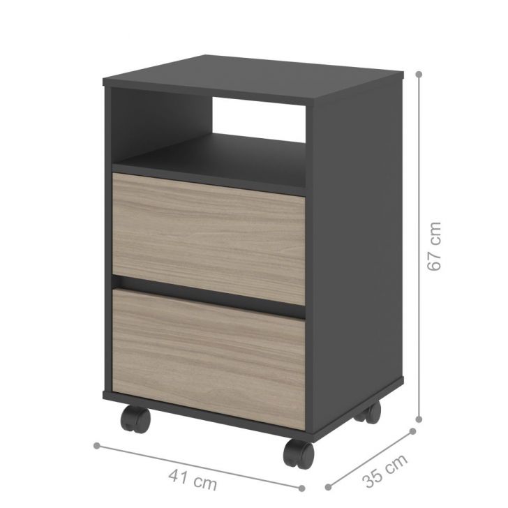 Gaveteiro com Prateleira e Mesa Morumbi Nogueira Preto