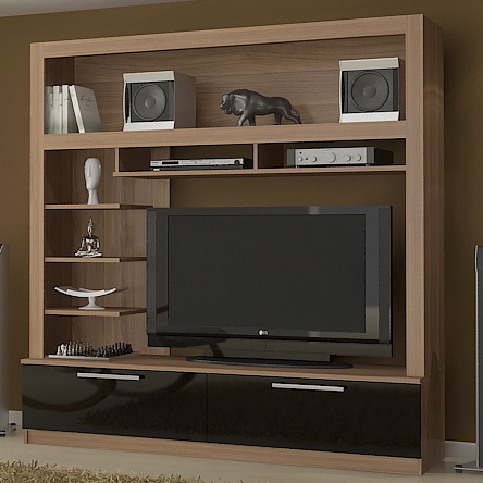 Home Theater Genova Castanho e Preto Castanho - Politorno