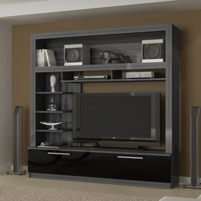Home Theater Genova Cinza e Preto Cinza - Politorno