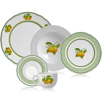 Jogo de Jantar Classic Lemon 30 p&ccedil;s Branco - Porto Brasil Cod: PO177AC90NQF