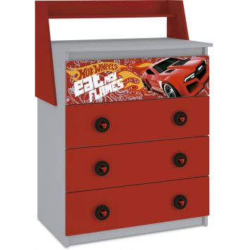 C&ocirc;moda Infantil Hot Wheels Vermelha Vermelho - Pura Magia Cod: PU077CL55CPC