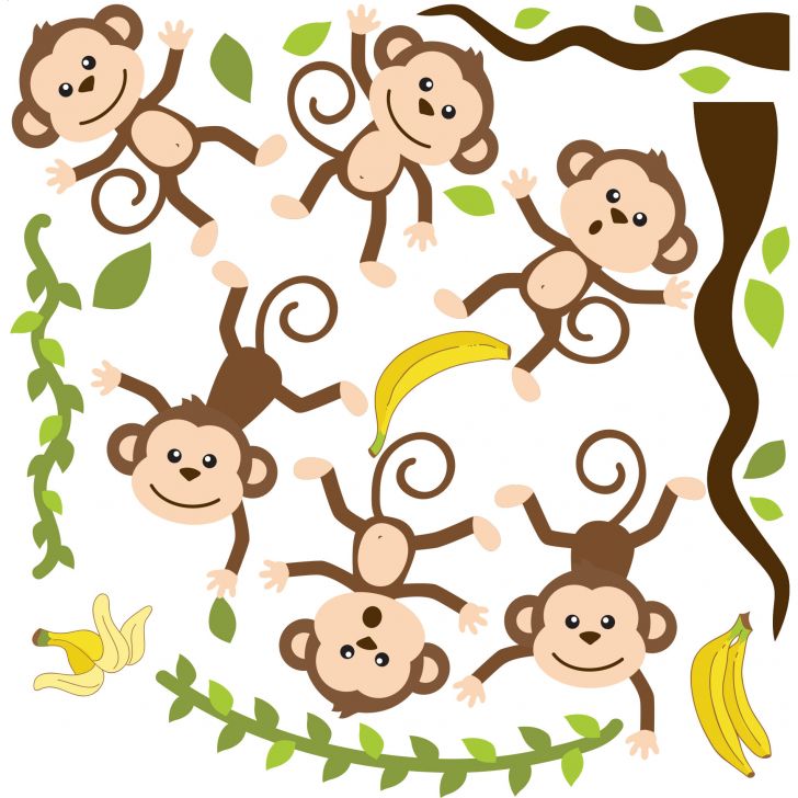 Vinis para quarto infantil Macacos engraçados - TenStickers